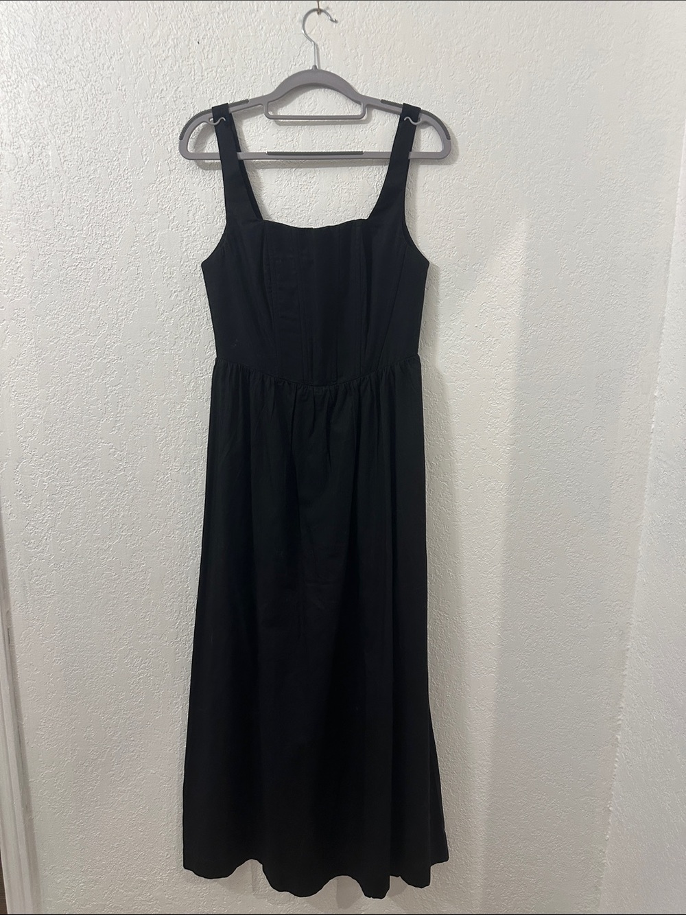 Casual Black Sleeveless Corset Style Top Maxi Dress